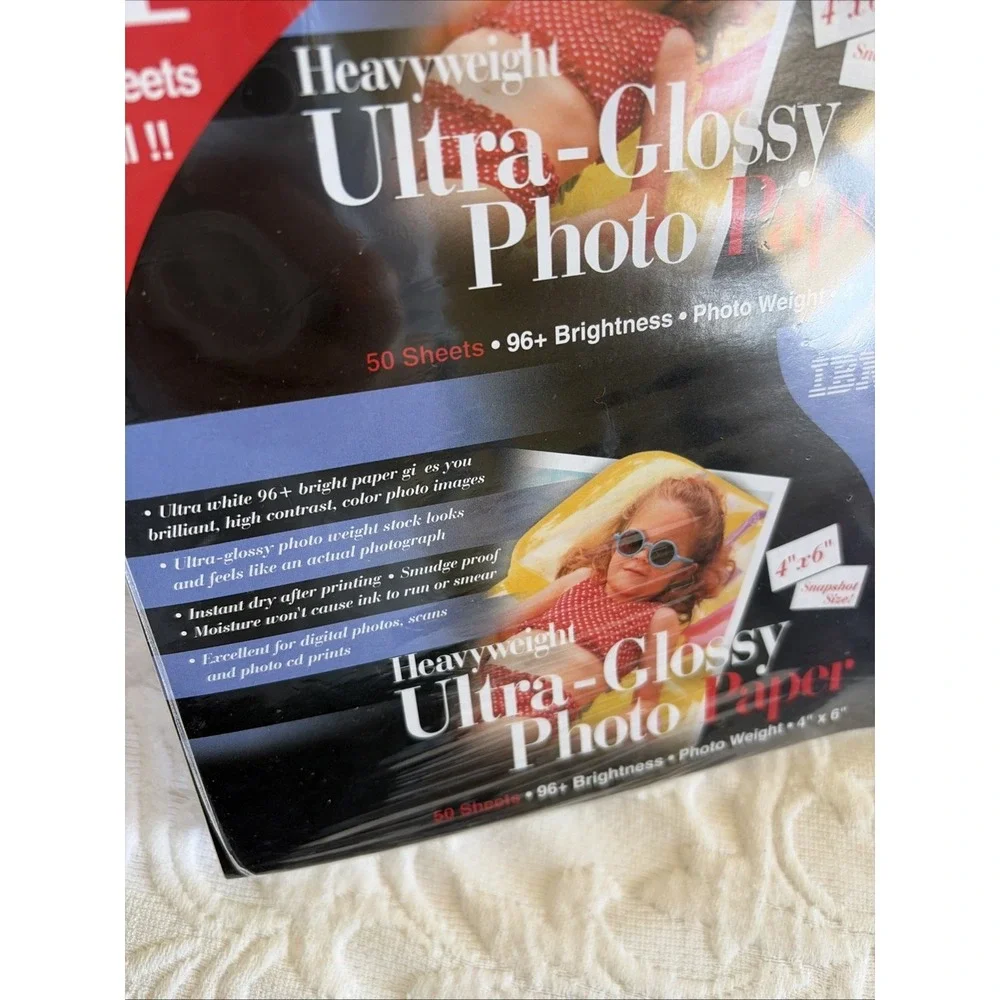 IBM Heavyweight Ultra-Glossy Photo Paper New 200 sheets  4 Packs 4